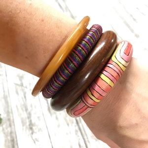 Set of four vintage bangles.